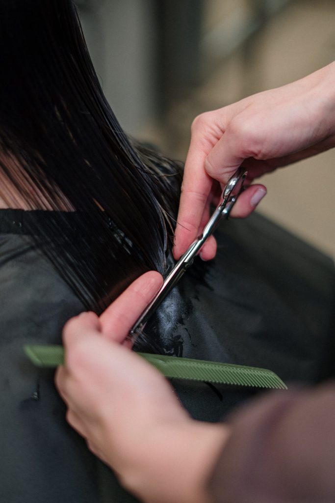 Woman Having a Haircut